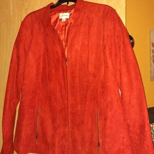 Red Faux Seude Jacket